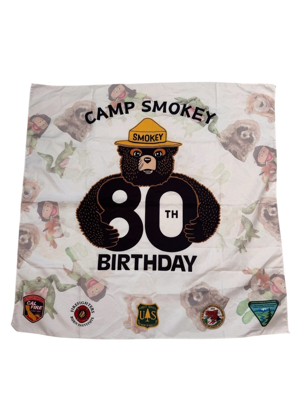 Camp Smokey the Bear 80th Anniversary Commemorative Handkerchief Scarf 2024